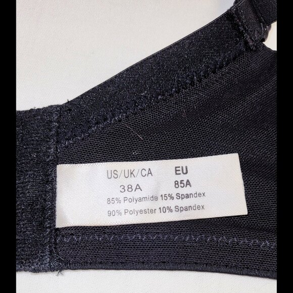 Women's 38A Push Up Padded Lift Support Underwire Add 2 Cup Plunge Bra Black - Picture 6 of 9